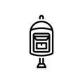 Black line icon for Mailbox, letter box and send Royalty Free Stock Photo