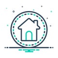 Mix icon for Main, house and home Royalty Free Stock Photo