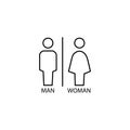 Icon for male and female toilets. Vector illustration eps 10