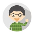 Icon of a male teacher in flat style. Vector illustration Royalty Free Stock Photo