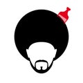 Icon of a man with an Afro hairstyle and a comb in his hair.