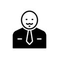 Black solid icon for Man, bloke and menfolk Royalty Free Stock Photo