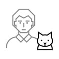 Icon man with cat Royalty Free Stock Photo