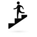 Icon of man coming up the stairs. Raster