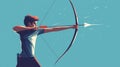 Icon of Man Shooting Bow and Arrow Royalty Free Stock Photo