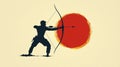 Icon of Man Shooting Bow and Arrow Royalty Free Stock Photo