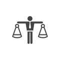 Icon with man weighing decisions - showing a decision or choice icon vector Royalty Free Stock Photo