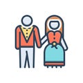 Color illustration icon for Marry, make a match