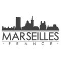 Marseilles Silhouette Design City Vector Art