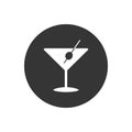 Icon of martini glass vector in flat sign Royalty Free Stock Photo