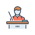Color illustration icon for Master, educationist and teacher Royalty Free Stock Photo