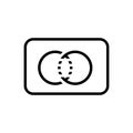 Black line icon for Mastercard, payment card and card