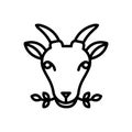 Black line icon for Masticate, herbs and animal Royalty Free Stock Photo