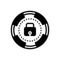 Black solid icon for Matrix, security and lock Royalty Free Stock Photo