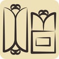Icon Maxican Burrito. related to Fast Food symbol. hand drawn style. simple design editable. simple illustration