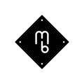 Black solid icon for Mb, font and letter