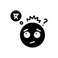 Black solid icon for Mean, imply and greedy Royalty Free Stock Photo