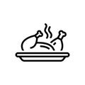 Black line icon for Meat, flesh and roasted Royalty Free Stock Photo