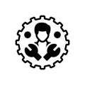 Black solid icon for Mechanics, mechanism and worker