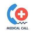 Icon Medical call flat style icon design illustration on white background