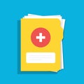 Icon of the medical folder for documents. For web, mobile and computer applications. Flat illustration isolated on color Royalty Free Stock Photo