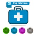 Icon medicine Bag colorful design vector on white background