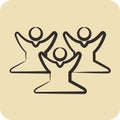 Icon Meditation Training. related to Psychological symbol. glyph style. simple illustration. emotions, empathy, assistance