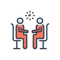 Color illustration icon for meet, discussion and communication