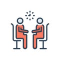 Color illustration icon for meet, discussion and communication Royalty Free Stock Photo
