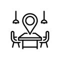 Black line icon for Meeting Point, workplace and location