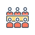 Color illustration icon for Meets, people and talk