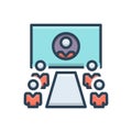 Color illustration icon for Meetting, conference and office Royalty Free Stock Photo