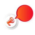 Icon megaphone with blank and empty bubble talk design vector Royalty Free Stock Photo