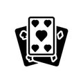 Black solid icon for Meld, card and game Royalty Free Stock Photo