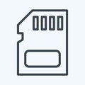 Icon Memory Card. suitable for Computer Components symbol. line style. simple design editable. design template vector. simple Royalty Free Stock Photo