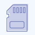 Icon Memory Card. suitable for Computer Components symbol. two tone style. simple design editable. design template vector. simple Royalty Free Stock Photo