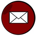 A icon message color dark red with shadow