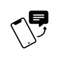 Black solid icon for Message, information and communication Royalty Free Stock Photo
