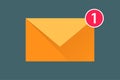 Icon message. new one incoming message. envelope with shadow