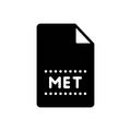 Black solid icon for Met, document and file Royalty Free Stock Photo