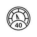 Black line icon for Meter, numerator and scale