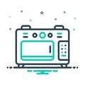 Mix icon for Microwave, kitchen and electronic Royalty Free Stock Photo