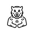 Black line icon for Mighty, animal and wield Royalty Free Stock Photo