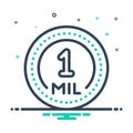 Mix icon for Mil, one and million