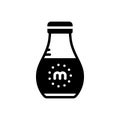Black solid icon for Milk, beverage and bottle Royalty Free Stock Photo