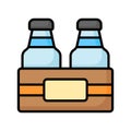 Icon of milk bottles crate in modern design style, ready for premium use