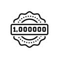 Black line icon for Millionss, followers and message