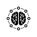 Black solid icon for Mind share, thoughts and neurone Royalty Free Stock Photo