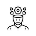 Black line icon for Mindedness, open minded and think Royalty Free Stock Photo