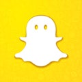 Vector illustration icon abstract ghost for social media chat with yellow pattern in the background